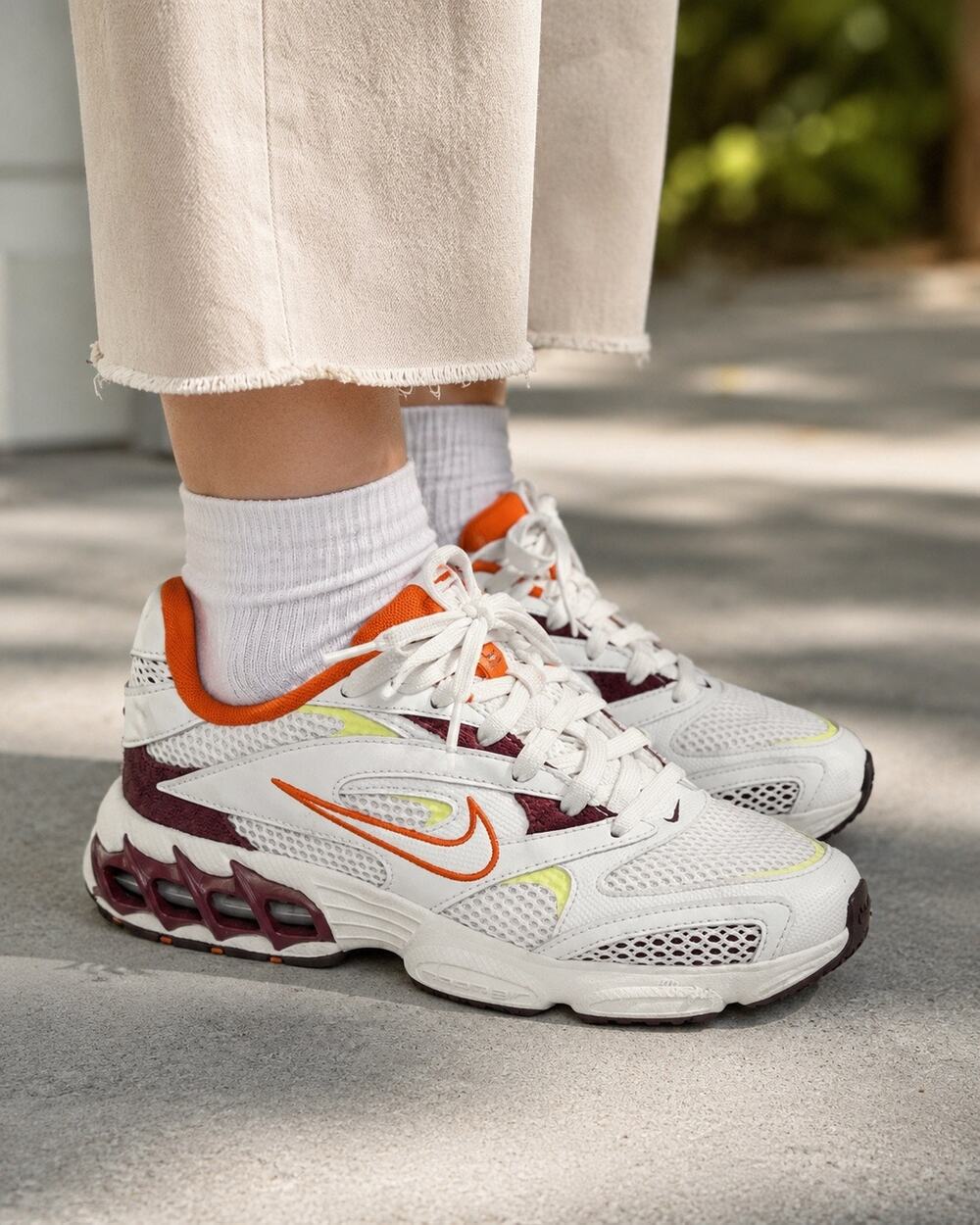 Nike Zoom Air Fire White Dark Beetroot Orange (Women's) Size 8.5